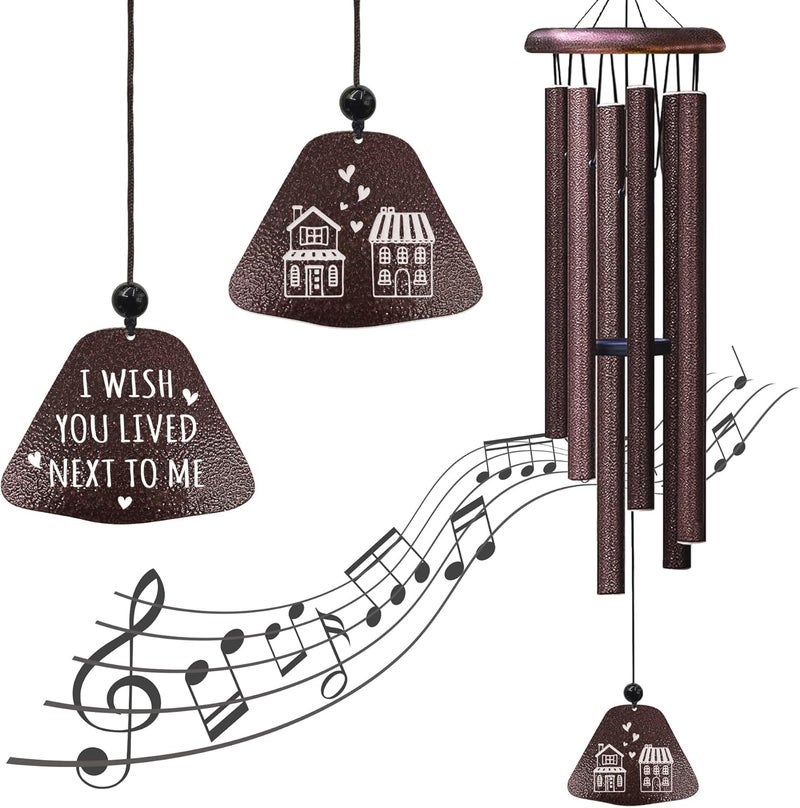 Yesruby Best Friend Birthday Gifts for Women 32” Wind Chimes, Friendship Bestie Gifts for Women, Sister Birthday Gift, Wind Chimes for Best Friend Her BFF Sister Bestie Mom Daughter - Image 1